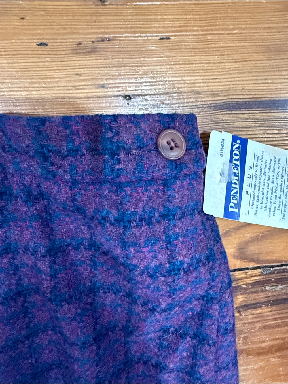 Pendleton Purple and Navy Plaid Wool Pencil Skirt Size 18W - Picture 5 of 9